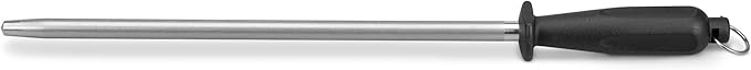 10 Inch Sharpening Steel, Professional Diamond Brushed Steel Knife Sharpener - Image 5