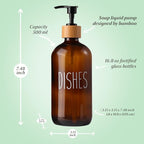 LOOCHICA Dish Amber Glass Soap Dispenser - Image 3