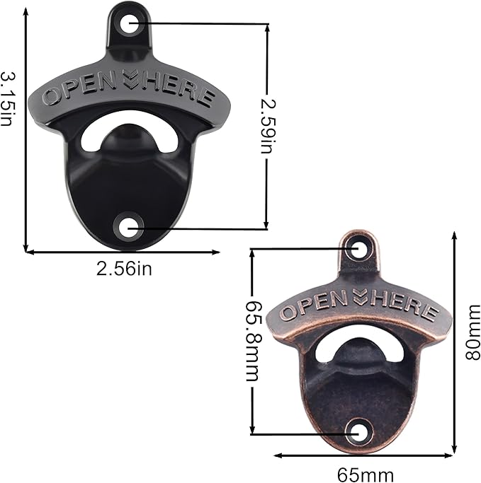 12 Packs Antique Copper Wall Mount Bottle Opener Bulk, Old Fashioned Beer Top - Image 5