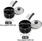 Cook N Home Nonstick Sauce Pan Set 1Qt and 2Qt - Image 2
