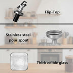 WERTIOO Olive Oil Dispenser Bottle, 1 Stainless Steel Funnel & 1 Pen and 8 Label - Image 4
