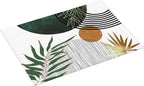 Mid Century Dish Drying Mat 18x24 Inch Boho Green Gold Tropical Leaf Sunset - Image 5