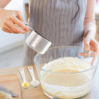 Stainless Steel Measuring Cups and Spoons Set, 6 Stainless Steel Measuring Cups - Image 4