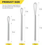 NileHome Mini Whisks Stainless Steel Whisk Set 7" 9" 11"Kitchen Small Wisk - Image 2