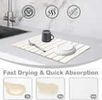 Large Stone Dish Drying Mat for Kitchen Counter, Collapsible Quick Drying Mat - Image 4