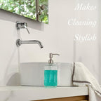 JASAI 18 Oz Embossed Clear Glass Soap Dispenser - Image 3