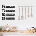 HOTEC 600℉ Heat Resistant BPA-Free Silicone Rubber Spatula Set, Kitchen Cooking - Image 6