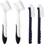 Dish Brush with Handle, 2 Pack Dish Scrub Brush with Built-in Scraper and 2 by Apvpvpt