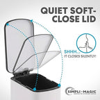 SIMPLI-Magic 6L/1.6G Stainless Steel Bathroom Trash Can - Image 4
