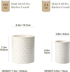 MALACASA LYDIA Ceramic Utensil Holders, 7.3"+5.5" Kitchen Utensil Crock Set - Image 2