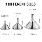 Funnels for Kitchen Bottle Filling, Lmoszuak Mini Stainless Steel Funnels - Image 2