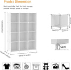 AWTATOS Cube Storage Organizer Storage 12 Cube Bookshelf DIY Plastic Closet - Image 3