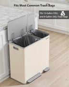 Lovewind Dual Trash Can, 14 + 6 Gallon Garbage Can - Image 7