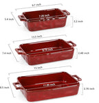 VICRAYS Ceramic Bakeware Set, Porcelain Rectangular Baking Dish, Baking Pan - Image 3