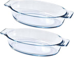 Small Casserole Dishes Oval 2 Pack, 23oz Glass Au Gratin Baking Dish, by Yomvzake