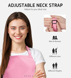 Syntus 12 Pack Bib Apron, Unisex Aprons Adjustable Waterdrop Resistant - Image 5