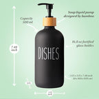 LOOCHICA Black Glass Kitchen Soap Dispenser, Detergent Dispenser or Dish Soap - Image 4