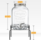 2 Gallon Glass Beverage Dispenser - Image 2