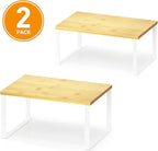 SpaceAid Cabinet Shelf Organizers 2 Pack, Kitchen Counter Rack Shelves Riser - Image 7