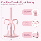 Pink Bow Paper Towel Holder Coutertop - Image 2