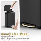 ELPHECO Kitchen Trash Can with Lid Soft Close, 13 Gallon / 50L Stainless Steel - Image 4