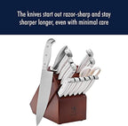 HENCKELS Statement Razor-Sharp 15-Piece White Handle Knife Set - Image 7