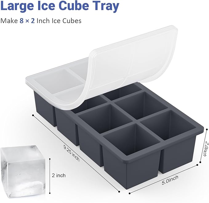 Large Ice Cube Trays for Whiskey: GGOW Big Silicone Ice Cube Trays 2Inch - Image 4