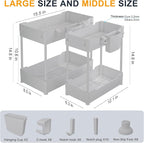 Sevenblue 2 Pack Under Sink Organizer, Under Bathroom Cabinet Organizer - Image 2