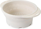 Dexas 10" Collapsible Silicone Colander in Cream, Kitchen Strainer - Image 2