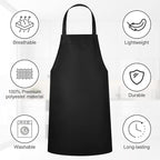 Foaincore Bib Aprons, Unisex Apron No Pocket Bulk Machine Washable Plain Aprons - Image 3