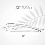 Plasticpro 12'' Serving Tongs Heavy Duty Reusable Kitchen and BBQ Clear Serving - Image 4