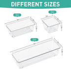 WOWBOX 6 Pack Clear Drawer Organizer Set, Acrylic Drawer Storage Trays - Image 2