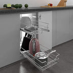 2 Tier Pull Out Cabinet Organizer 14" W X 22" D, Slide Out Drawers - Image 9