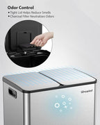 Lovewind Kitchen Trash Can, 2 x 8 Gallon Stainless Steel Trash and Recycle Bin - Image 8