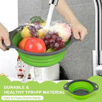 AUAUY 2 Pack Collapsible Colander Set, Round Silicone Folding Collapsible - Image 4
