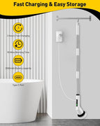 Shower Scrubber with Long Handle, Shower Cleaner Brush with 8 Brush Heads - Image 9