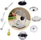 Pot Lid Holder Spoon Rest, Stainless Steel Utensils Pan Pot Cover Lid Rack - Image 3