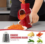 KEOUKE Rotary Cheese Grater Hand Crank Red - Image 3