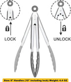 HINMAY Locking Kitchen Tongs - Image 3