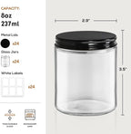 24 Pack, 8 OZ Thick Glass Jars - Image 2
