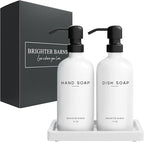 White Glass Hand and Dish Soap Dispenser Set by Brighter Barns - Image 8