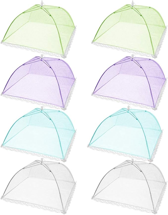 Pop-Up Mesh Screen Tent Umbrella, SPANLA 8 Pack Colored Food Cover Net - Image 2