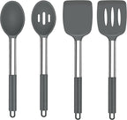 TeamFar Kitchen Utensils, for Non-stick Cookware Flipping, Draining – Gray by TeamFar