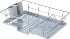 Space-Saving 3-Piece Dish Drainer Rack Set by SweetHomeCollection