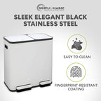 Simpli-Magic 70 Liter / 18.5 Gallon Rectangular Hands-Free Dual Compartment - Image 8