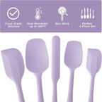 Silicone Spatula Set, 5 Piece Food Grade Rubber Spatulas - Image 3