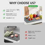 Large Stone Dish Drying Mat for Kitchen Counter 24x16 Inch - Image 8
