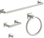 Brushed Nickel Bathroom Hardware Set 4 Pieces, Bathroom Accessories Set by bluebyrne