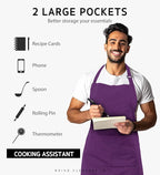 Syntus 12 Pack Bib Apron, Unisex Aprons Adjustable Waterdrop Resistant - Image 4