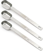 3PCS 1tsp Single Measuring Spoon, Stainless Steel Long Handle Individual by BERYLER